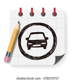 only car drive sign doodle