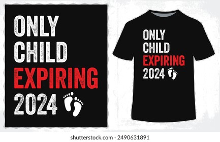 "Only Child Expiring 2024" Big Brother warb für das Big Bro T-Shirt-Design in Illustration. EPS-10.