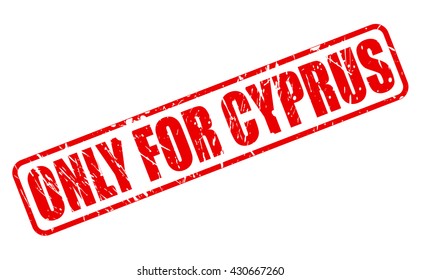ONLY FOR CYPRUS red stamp text on white