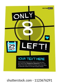 Only Eight Left Poster Vector Template With Text Box