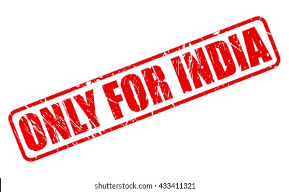 ONLY FOR EL INDIA red stamp text on white