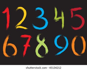 only enter numbers performed by a set of abstract brush strokes