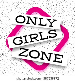 Only Girls abstract pitahaya background vector promo banner with pink frame