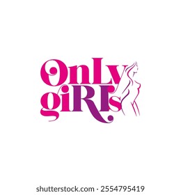 Only girl's logo and icon vector illustration.