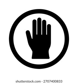 Solo con el icono de Vector de signo de guantes sobre un fondo blanco
Icono de signo de advertencia de Vector