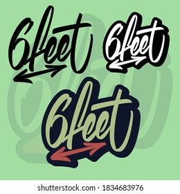 Only handmade vector lettering, 6 feet