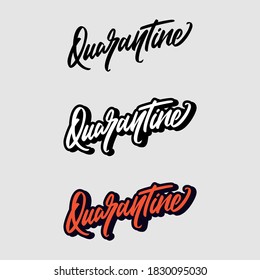 Only handmade vector lettering, quarantine