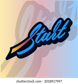 Only handmade vector lettering, start