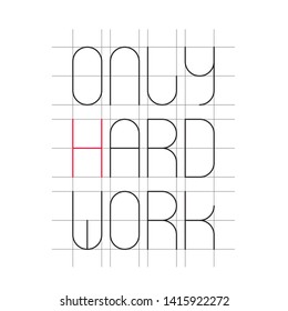 Only hard work, minimal vector poster