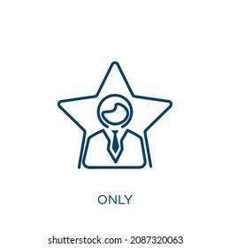 only icon. Thin linear only outline icon isolated on white background. Line vector only sign, symbol for web and mobile