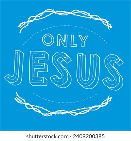 only jesus blue background vector