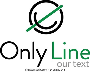 Only Line Logo Template, Logo with green line. 'O' and 'C' from title - Only Line. Logo for a medicine area