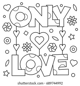 Give Love Coloring Page Vector Illustration Stock Vector (Royalty Free ...