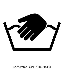Only manual wash Clothes care symbols Washing concept Laundry sign icon black color vector illustration flat style simple image