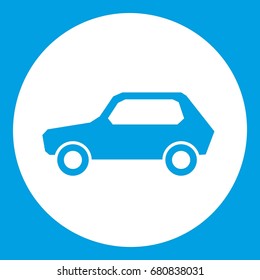 Only motor vehicles allowed road sign icon white isolated on blue background vector illustration