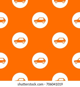 Only motor vehicles allowed road sign pattern repeat seamless in orange color for any design. Vector geometric illustration