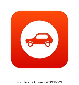 Only motor vehicles allowed road sign icon digital red for any design isolated on white vector illustration