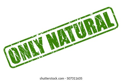 ONLY NATURAL green stamp text on white