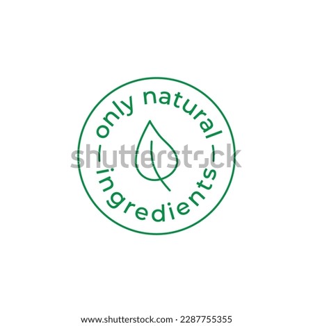 Only natural ingredients vector icon, editable stroke