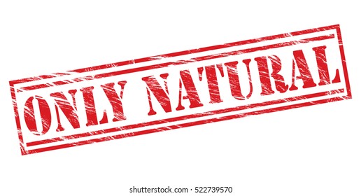 only natural vector red stamp on white background