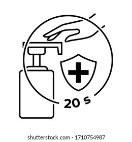 Only need 20 second to wash your hand vector symbol illustration.