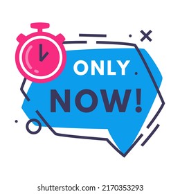 Nur jetzt Hot Sale Countdown-Badge mit Timer als Promo-Sticker-Vektorgrafik