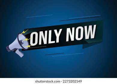 Only now word concept vector illustration with lines 3d style for social media landing page, template, ui, web, mobile app, poster, banner, flyer, background, gift card, coupon, label, wallpaper