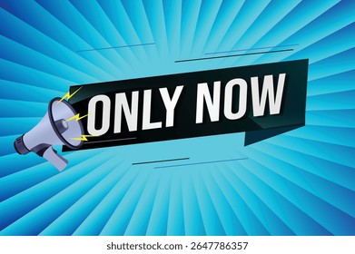 Only now word concept vector illustration with lines 3d style for social media landing page, template, ui, web, mobile app, poster, banner, flyer, background, gift card, coupon, label, wallpaper 