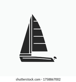 only old  yacht  glyph vector illusion icon