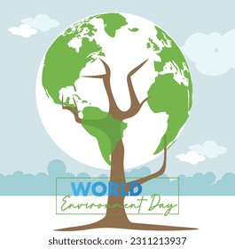 Only One Earth- World Environment day concept 3d design. Happy Environment day, 05 June