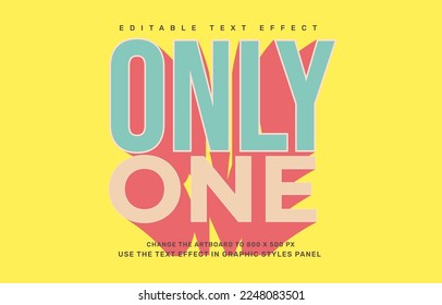 Only one editable text effect template