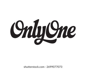 Only one lettering sign script style for unique identity emblem.
