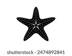 only one star fish vector silhouette