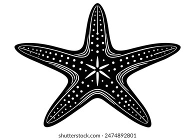 only one star fish vector silhouette