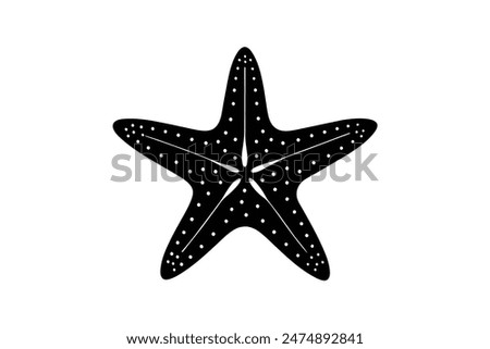 only one star fish vector silhouette