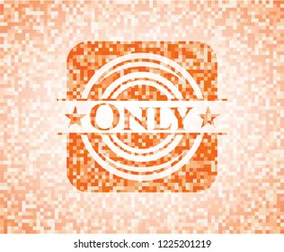 Only orange mosaic emblem with background