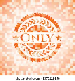 Only orange mosaic emblem with background