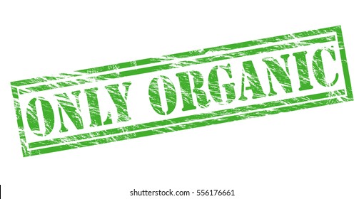only organic green vector stamp on white background
