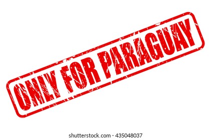 ONLY FOR PARAGUAY red stamp text on white