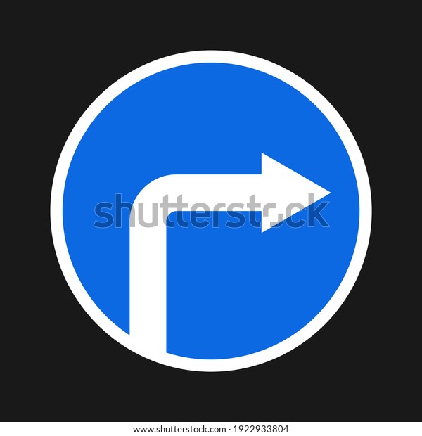 Only right way vector board\
icon. Isolated Turn right after the sign traffic  road symbol\
design.