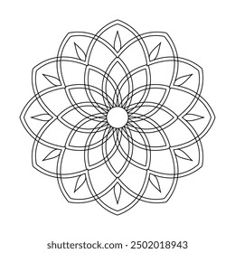 Único icono de forma hermosa mandala diseño para colorear página de libro para niños