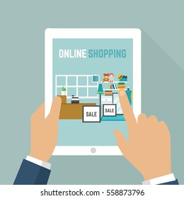 Only shopping flat illustration