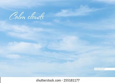 Only Sky Is Covered By Cirrus Clouds As Haze. Vector Background