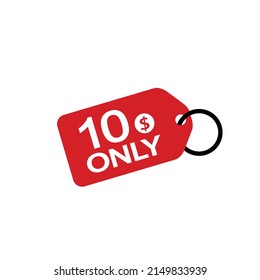 only ten dollars.ten dollars emblem, label, badge,sticker.designed for special offer banner or mega sale illustration.