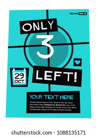 Only Three Left Poster Vector Template With Text Box