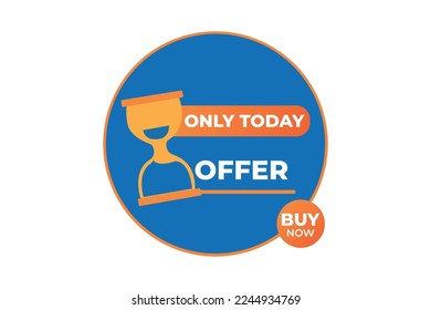 Only today offer with timer marketing design vector