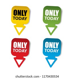 only today Realistic,Sticker and Tag set-vector illustration
