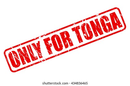 ONLY FOR TONGA red stamp text on white