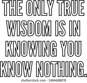 The only true wisdom is in knowing you know nothing