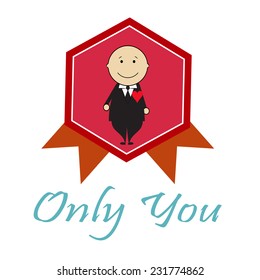 only you love illustration over color background